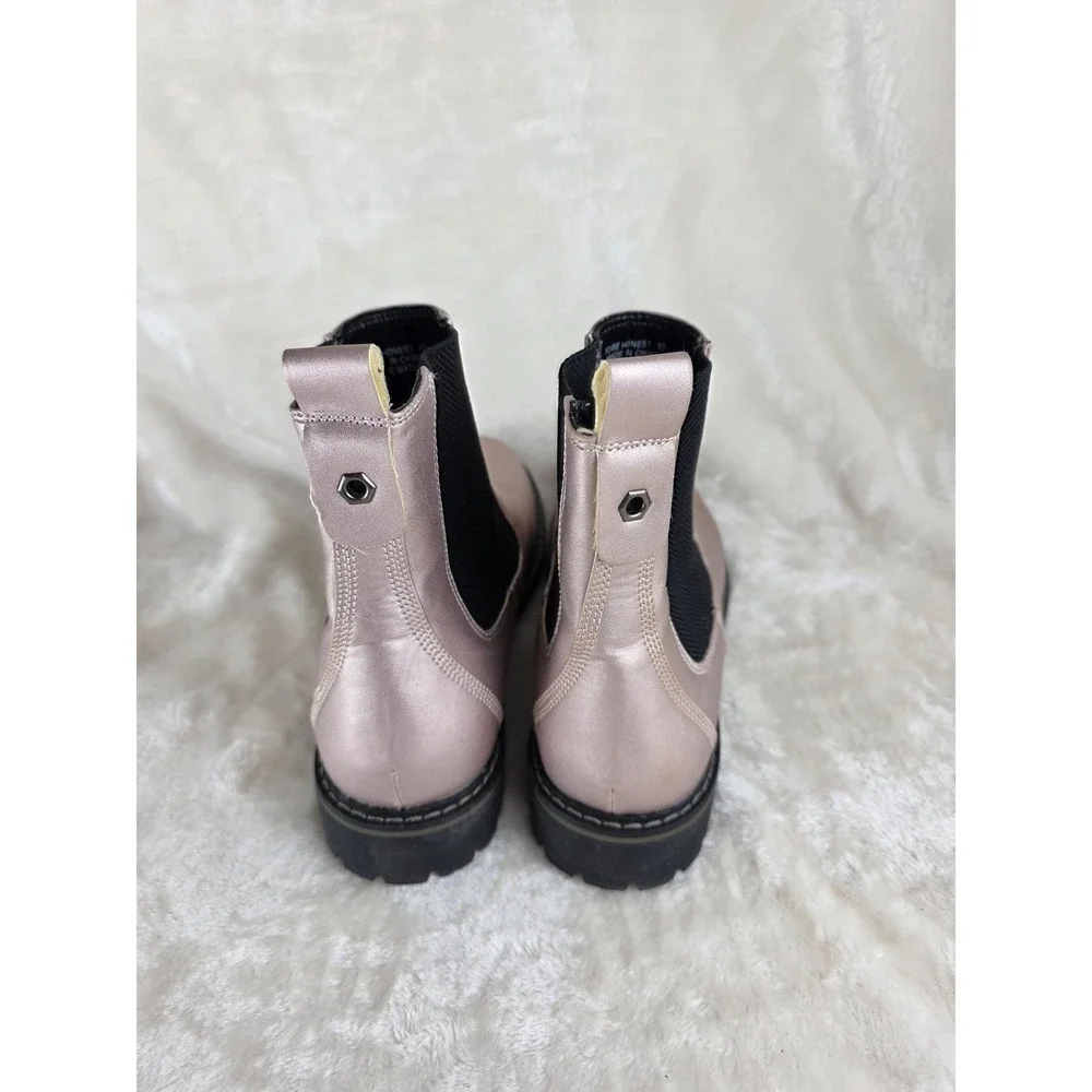 Corkys To Be Honest Metallic Rose Gold Chelsea Boots Lug‎ Sole Size 10